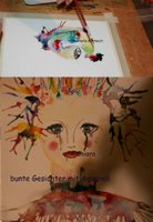 bunte Gesichter mit Aquarell