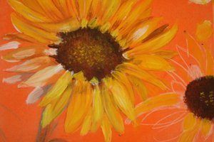 Sonnenblume mit Acryl